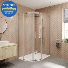 1200 x 900mm LH Offset Quadrant Shower Enclosure Frameless 8mm Safety Glass
