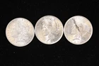 90% SILVER DOLLAR LOT OF 3 COINS PEACE MORGAN SILVER DOLLARS FREE SHIP NR!!
