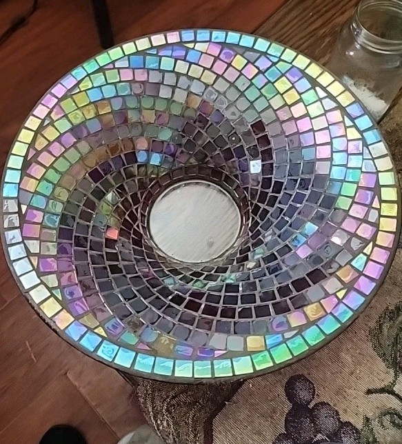 Extra-Large, Beautiful, "MERMAID"  Mosaic Candle Holder