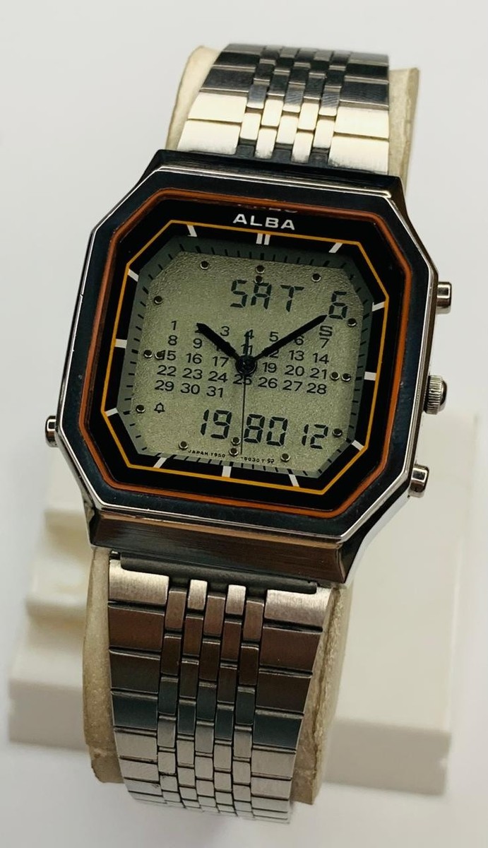 Vintage Alba Seiko Y950-5020 Japan Quartz Ana-Digi Alarm