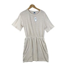 New Old Navy Linen Blend Short Sleeve Dress size Medium Beige