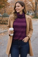 Venus Womens XL Aqua Blue Turtleneck Knit Sweater Metalic Sparkle