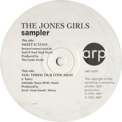 The Jones Girls - Sweet Ecstasy / You Threw Our Love Away (12'', Smplr) (Near Min