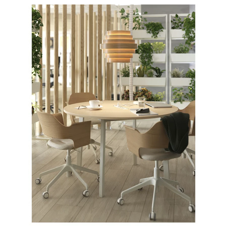 IKEA DYKARKLOCKA Pendant Lamp Shade White Stained Oak Veneer Design 16" - Image 4 of 4