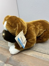 Animal Alley Toys R Us Boxer Dog Vintage 9" Plush Stuffed Animal With Tags Flaw