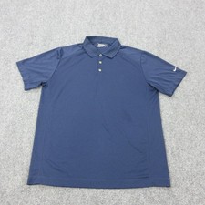 Nike Golf Dri-Fit Polo Shirt Mens XL Blue Solid 100 Polyester Tour Performance
