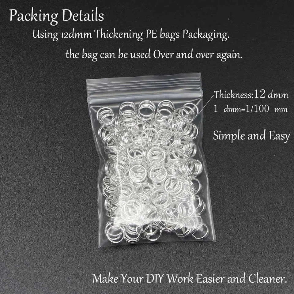 200pc Open Jump Rings 4–12mm Double Split Loops DIY Necklace Bracelet Making - Image 3 of 4
