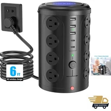 Tower Power Strip Surge Protector with 16 Outlets and 5 USB Ports 2 USB-C, 6F...