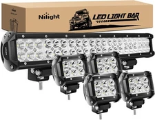 Nilight - ZH003 20Inch 126W Spot Flood Combo 126w Light + 4pcs 18w LED Pods 