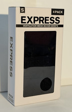 Express Ventilation Mesh 4 Pack Boxer Briefs Solid Black Men's Underwear Size S