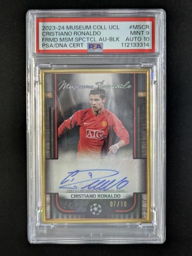 2023-24 Museum Coll. CRISTIANO RONALDO 7/10 Auto Black SP Framed #MS-CR PSA 9