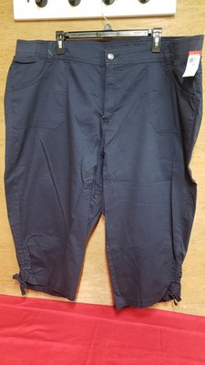 New With Tags Basic Edition Womens Navy Cropped Pants 2X