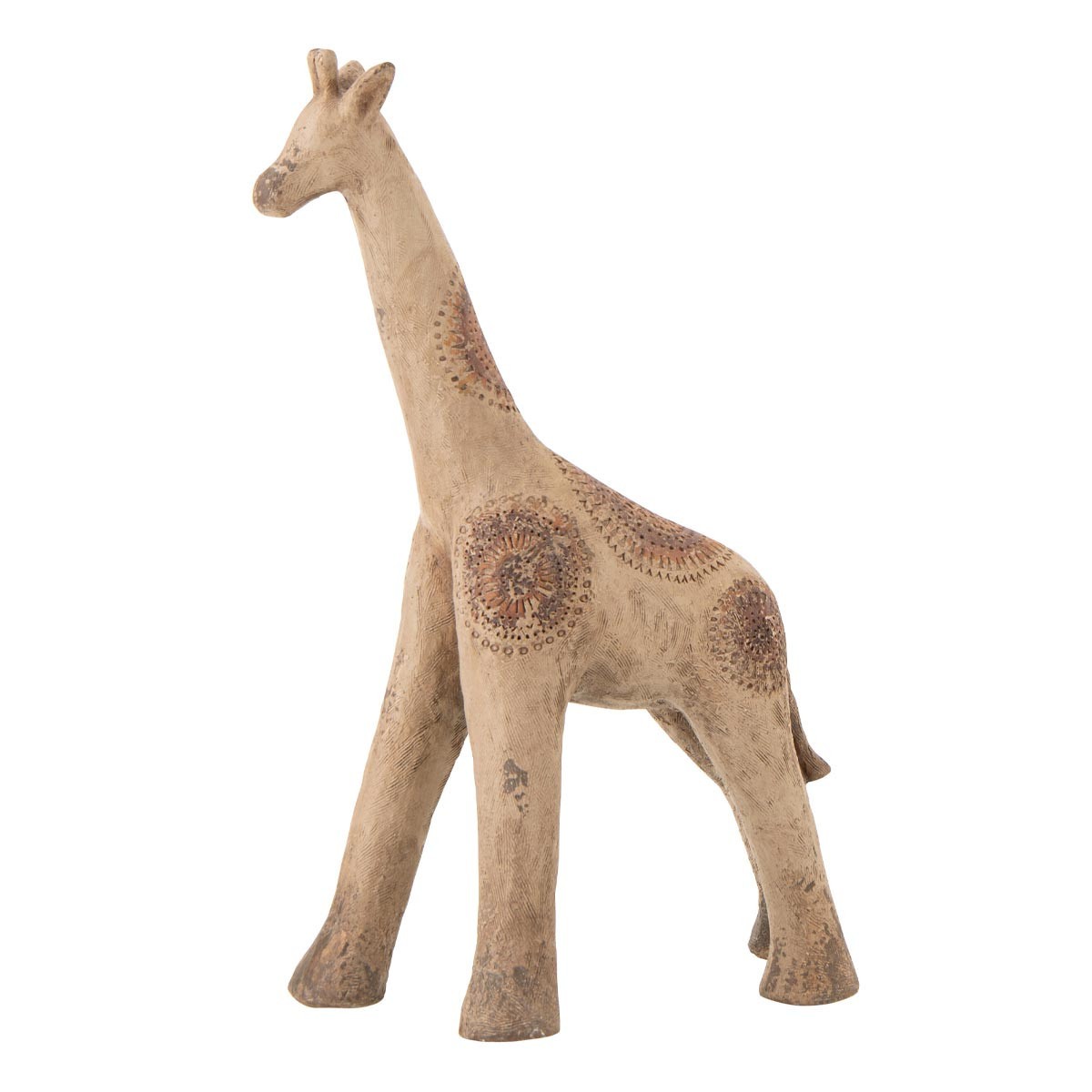 Statue girafe extérieur Antik 90cm multicolore en résine pour jardin