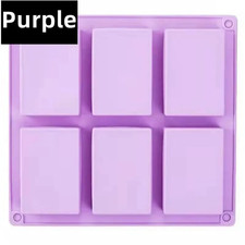Newest 6 Grids Rectangle Silicone Soap Making Molds DIY Chocolate Mousse Cake Ba