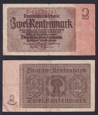 Germany Banknote 2 Rentenmark 1937 P.-174b BB/VF