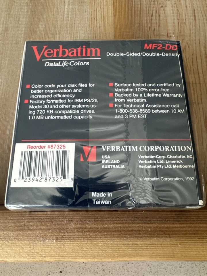 NEW Verbatim Data Life Colors 3.5" 720KB Floppy Disk Double MF2-DD Vtg - Image 2 of 4
