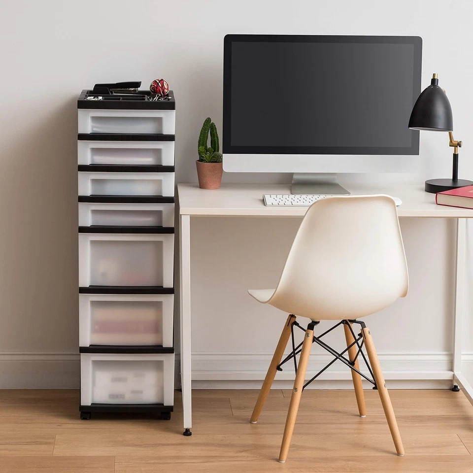 Carro de almacenamiento IRIS USA 7 cajones con 7 cajones + 44 gabinetes, negro Foto 2 de 4