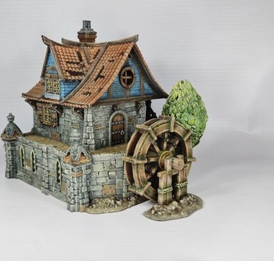 Tabletop Gelände Gebäude Bewegliche Wassermühle Mittelalter Unbemalt 28mm