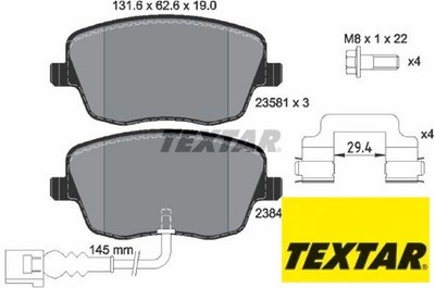 TEXTAR 2358102 Bremsbelagsatz für Scheibenbremse Bremsbelagsatz 