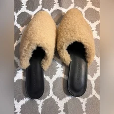 Jenni Kayne Shearling Mule Italian never worn Natural US 5 EU 35 retail 425 lux