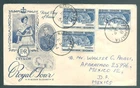 CEYLON 1954 QE2 illustrated Royal Visit First Day Cover to Mexico