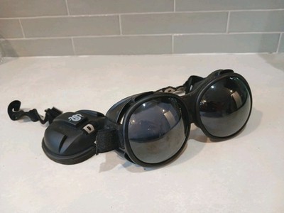 VTG Black Bubble Ski Goggles - Made in France - Modèle Déposé Bolle Head Strap
