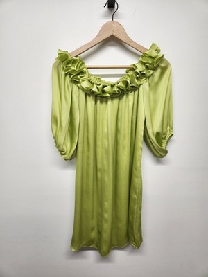 NWT Trina Turk Women's Gateway Off Shoulder Short Dress, Size XS, In Lime Green
