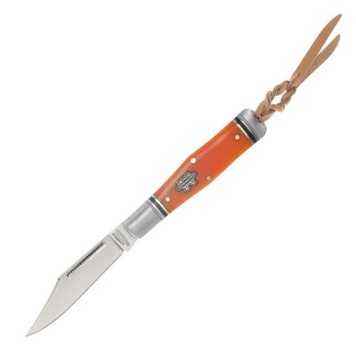 Marbles Master Made Coke Bottle Orange Smooth Bone Handle Folding Knife