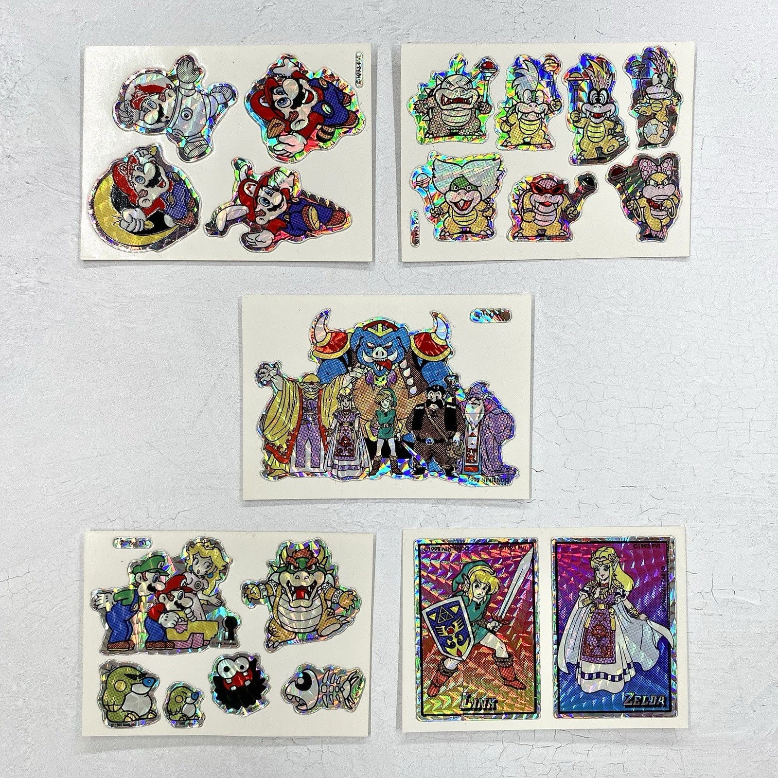 Vintage 90’s Vending Machine Nintendo Holographic Sticker Set Of 5 Mario & Zelda