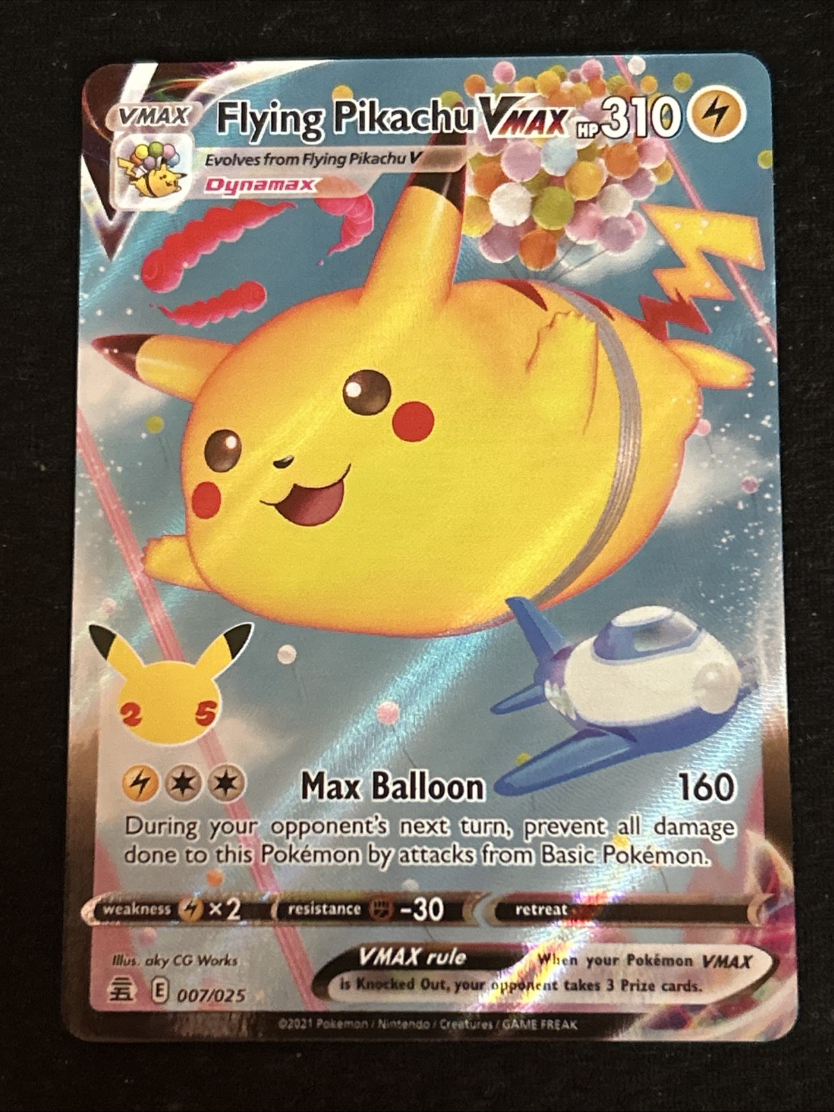 Flying Pikachu VMAX 007/025 Pokemon Cards Celebrations 25th Anniversary NM
