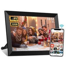 FRAMEO Digital Photo Frame, 10.1 Inch WiFi Digital 10.1 Inch Wi-Fi - Black
