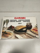 Creperia Elettrica "Girmi CR11" Bianco/Nero con Piatto ed Imballaggio Originale