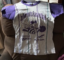 Vintage Jr. Charlotte Hornets Basketball T Shirt Youth Large Rare SS