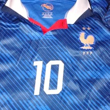 France FFF Men’s Soccer Jersey Shirt #10 Blue White Red Size 2XL (XXL)