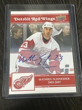 25/26 UPPER DECK DETROIT RED WINGS CENTENNIAL MATHIEU SCHNEIDER SIGNATURE AUTO