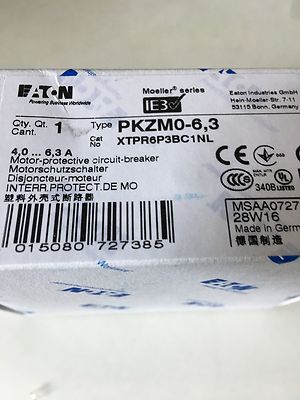 EATON/MOELLER PKZM0-6.3 *NEW IN BOX* XTPR6P3BC1NL
