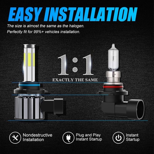 For 2013 2014 2015 Dodge RAM 1500 2500 3500 360° LED Headlight Fog Light Bulbs - Picture 4 of 12