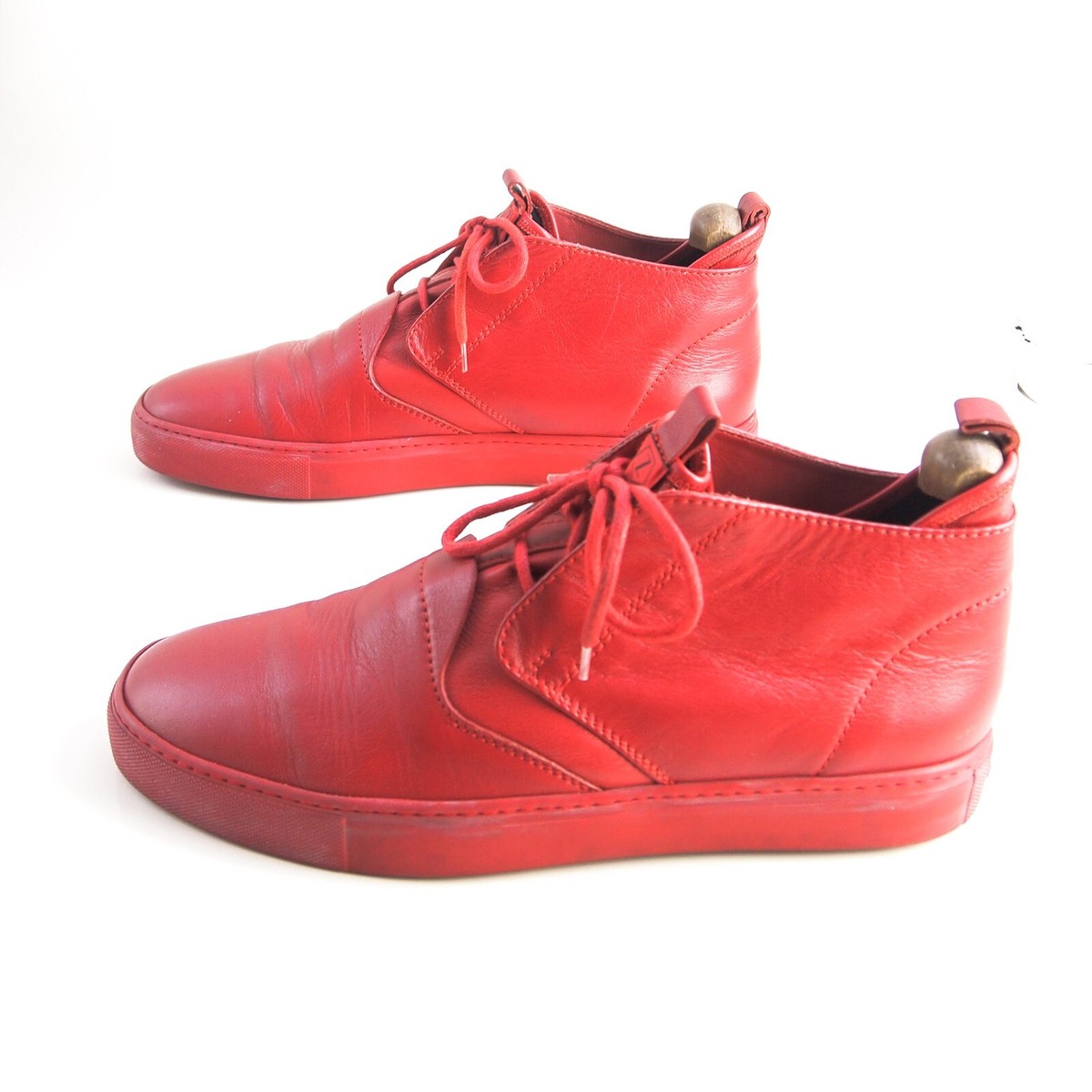 Z Zegna High Top Sneakers Red Leather Mens Shoe Size EU 43.5 US