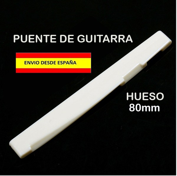 PUENTE SELLETA CEJILLA BONE NUT DE HUESO 80mm GUITARRA ROCK ACUSTICA ELECTRICA