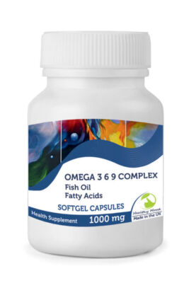 Omega 3 6 9 Komplex 1000 mg Fischöl 30/60/90/120/180/250 Softgel Kapseln