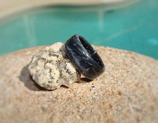 Silver Pearl Acrylic Resin Ring Men's or Women's Handmade to Order