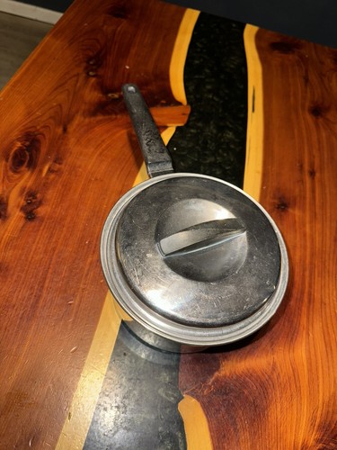 Vintage Feuerstein Ware Ekco Edelstahl Soßenpfanne Topf mit Deckel - 2 Quart - Bild 2 von 6