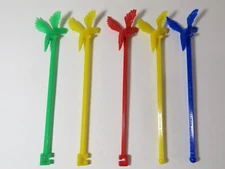 5 Vintage Swizzle Cocktail Sticks Corby's Blended Whiskey Peoria IL Lot C2366