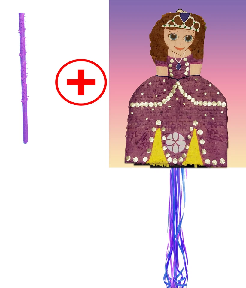 Queen Princess Princesa Reina Pinata Girl Piñata birthday Pull string Hit stick - Image 3 of 4