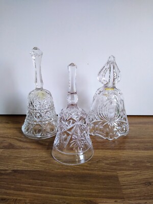Drei Vintage Pressglas Glocken Ornamente Landhaus Kern Oma Chic 