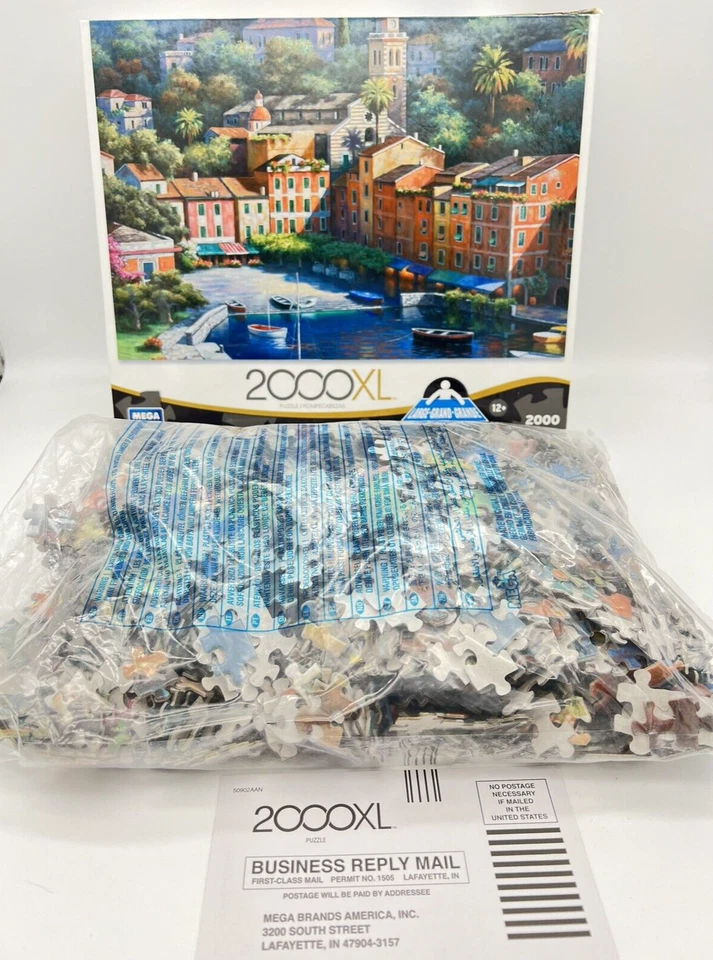 Mega Puzzles 2000 XL Jigsaw Puzzle- Italian Village Harbor - Image 4 of 4