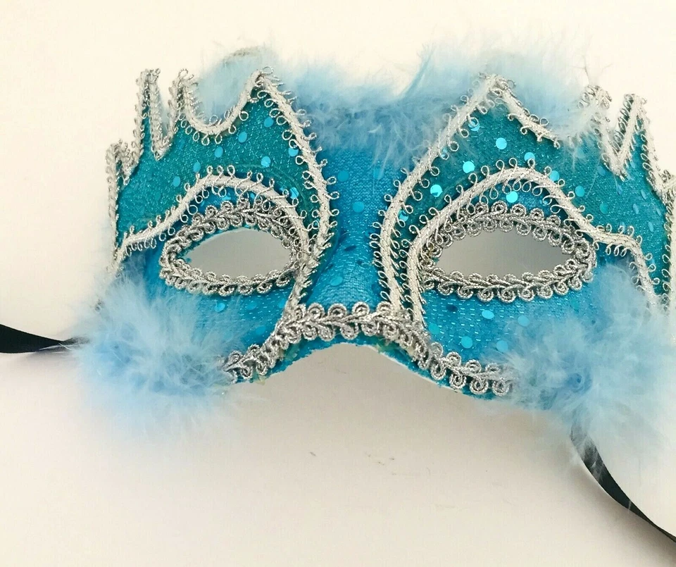  Masquerade Mardi Gras Events &  Party Mask - Cat Mask Decorated with Malibu  - Image 2 of 3