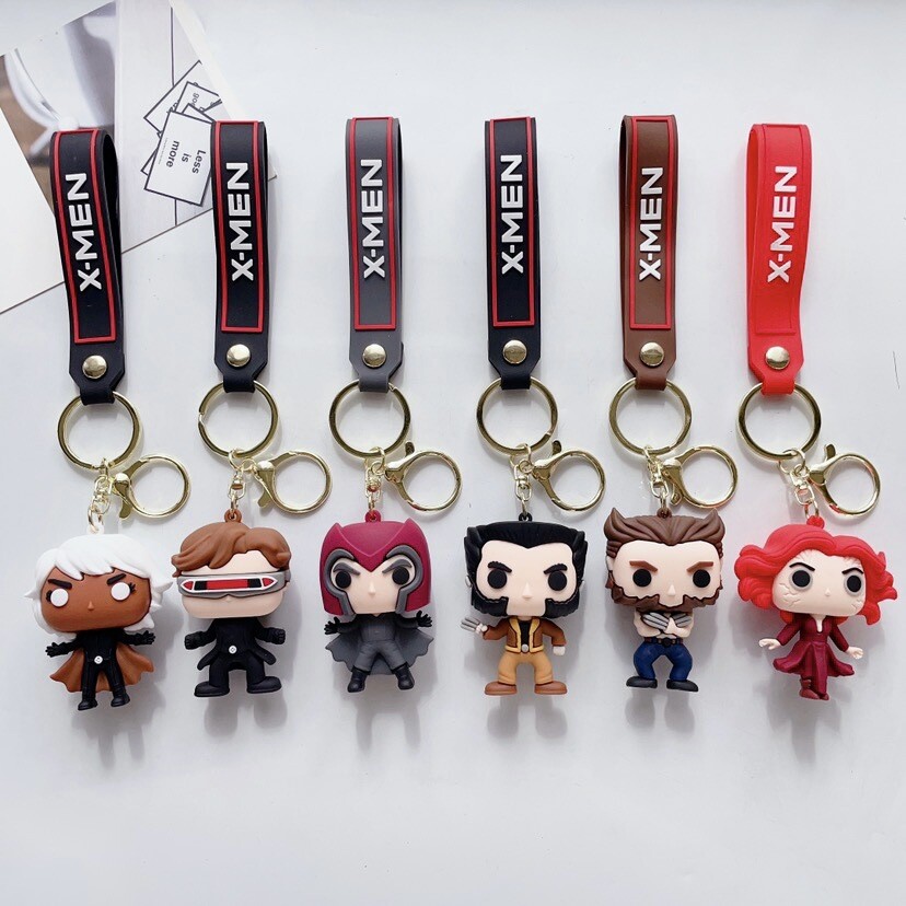 6PCS X-Men Keychain Cartoon Keychains Backpack Key Chain Car