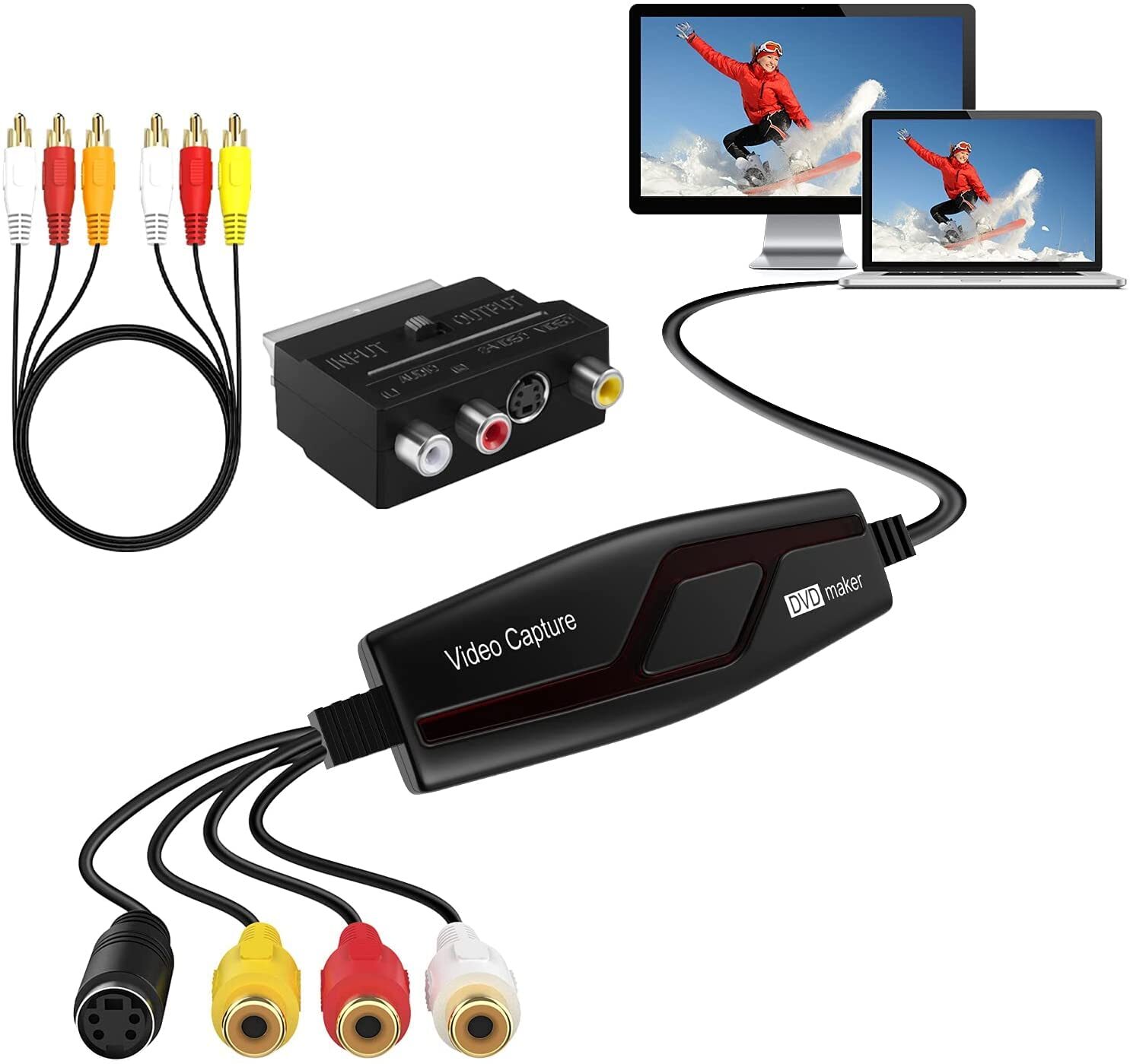DIGITNOWGrabber Video Scheda di Acquisizione Video USB Trasferisce Convertito...