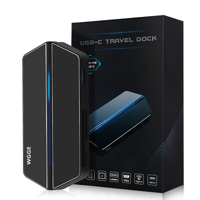 WGGE USB C Travel Dock, USB C/ Type c Hub 8-in-1 USB C Hub Adapter with HDMI